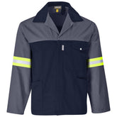 Site Premium Two-Tone Polycotton Jacket - Reflective Arms - Yellow Tape