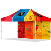 Coated Steel Sublimated Gazebo 4.5m x 3m 1 Long Full-Wall Skin