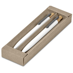 Okiyo Mimotu Ball Pen & Pencil Set - Solid White