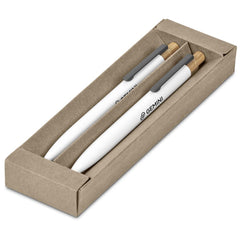 Okiyo Mimotu Ball Pen & Pencil Set - Solid White