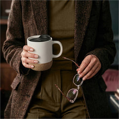 Serendipio Sienna Cork & Ceramic Sublimation Coffee Mug - 340ml