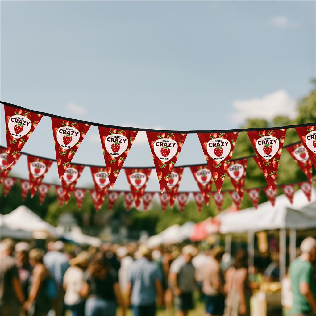Sublimated Single-Sided Polyester Triangle Bunting 10m