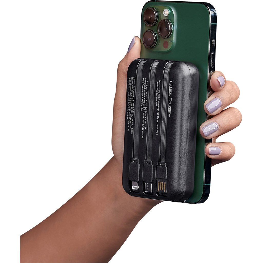 Swiss Cougar Argos Fast Charge 20W Wireless Charging Magnetic Power Bank - 10 000mAh